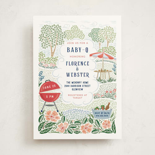 This is a ketchup baby shower invitations with standard by Paper Sun Studio called backyard bbq printing on signature in standard