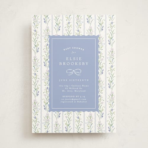This is a lavender baby shower invitations with standard by Erin L. Wilson called dorothy printing on signature in standard