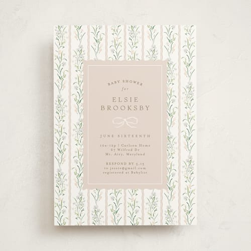 This is a daisy baby shower invitations with standard by Erin L. Wilson called dorothy printing on signature in standard