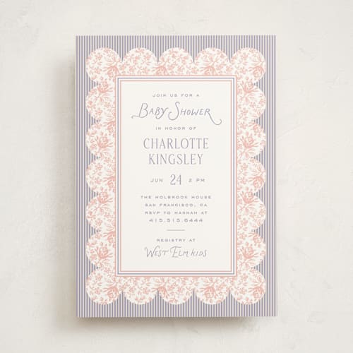 This is a rosebud baby shower invitations with standard by Heather Schertzer called nostalgic printing on signature in standard