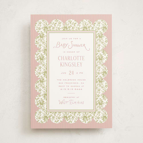 This is a melon baby shower invitations with standard by Heather Schertzer called nostalgic printing on signature in standard