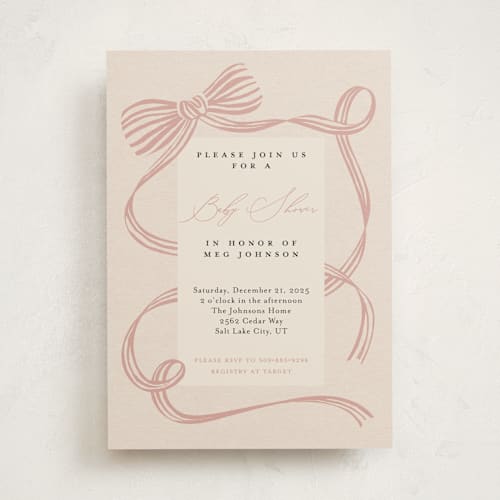 This is a petal baby shower invitations with standard by Carrie ONeal called neddy printing on signature in standard