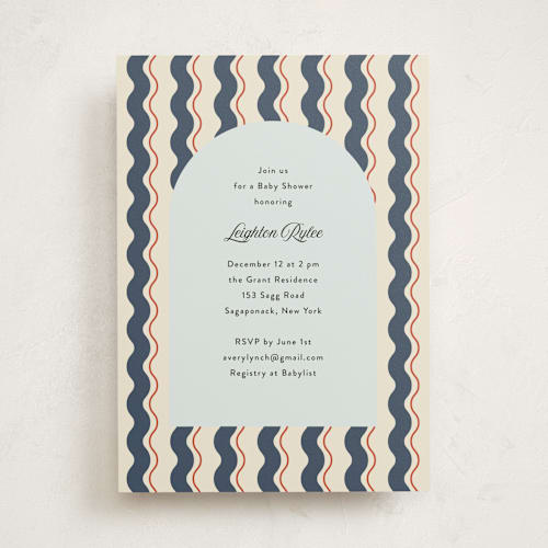 This is a lagoon baby shower invitations with standard by Nicoletta Savod called bijou printing on signature in standard