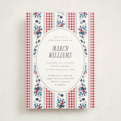This is a tomato baby shower invitations with standard by Emily Sabol Goss called pattern mix printing on signature in standard