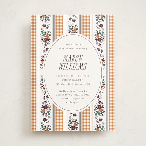This is a buttercup baby shower invitations with standard by Emily Sabol Goss called pattern mix printing on signature in standard