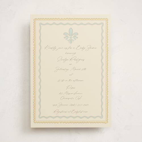 This is a lemon baby shower invitations with standard by Tina Faselli called precious printing on signature in standard
