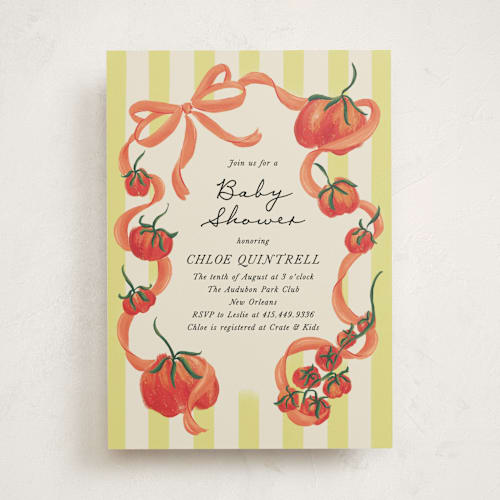This is a sunshine baby shower invitations with standard by Jackie Crawford called petit pomodoro printing on signature in standard