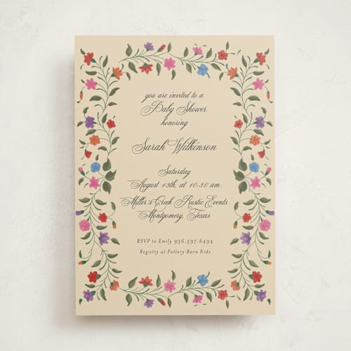 This is a summer baby shower invitations with standard by Deynaaz Daraei called rotan printing on signature in standard