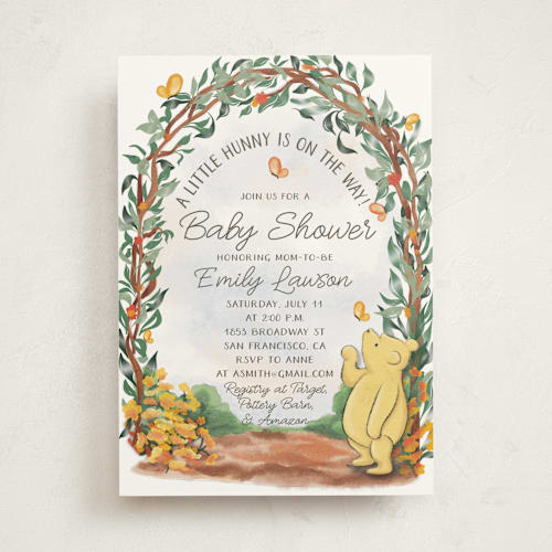 This is a honey baby shower invitations with standard by The Savage Label called vintage winnie the pooh baby shower invite printing on signature in standard