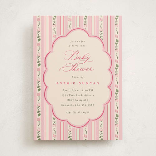 This is a berry baby shower invitations with standard by letterfix called very berry printing on signature in standard