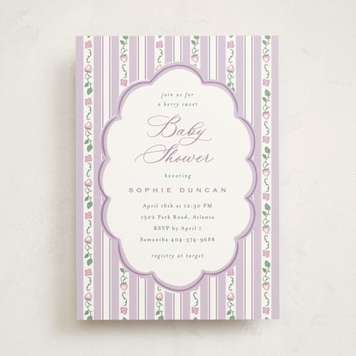 This is a acai baby shower invitations with standard by letterfix called very berry printing on signature in standard
