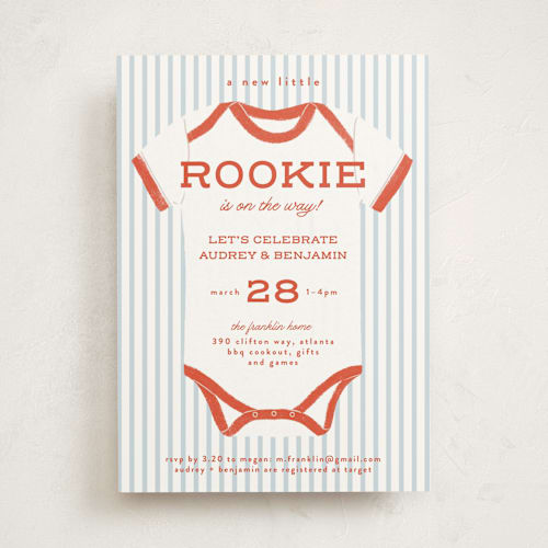 This is a cherry baby shower invitations with standard by Paper Raven Co. called rookie season printing on signature in standard