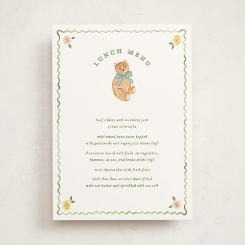 This is a leaf baby shower decorations with standard by Sarah Knight called wave printing on doublethick in 5x7