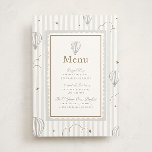 This is a sail baby shower decorations with standard by Teju Reval called hot air balloons printing on doublethick in 5x7