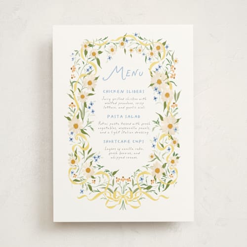 This is a sunshine baby shower decorations with standard by Erin L. Wilson called daisy chain printing on doublethick in 5x7