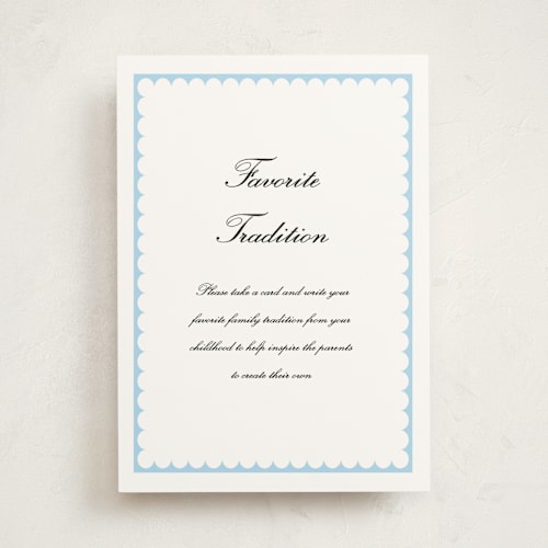 This is a sky baby shower decorations with standard by Catherine Culvenor called sweetly scalloped printing on doublethick in 5x7