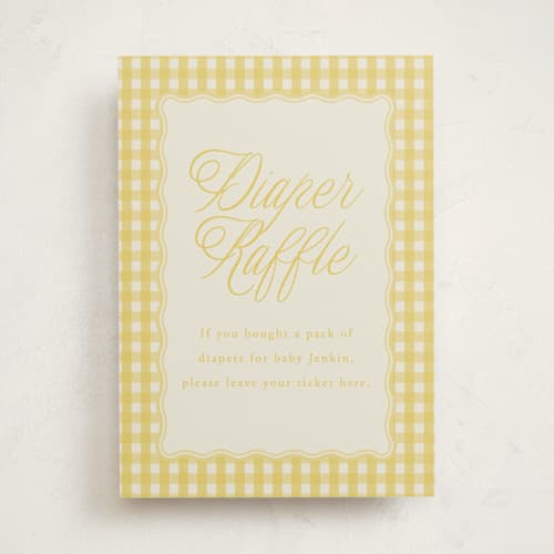 This is a lemonade baby shower decorations with standard by Brianne Larsen called scalloped gingham printing on doublethick in 5x7