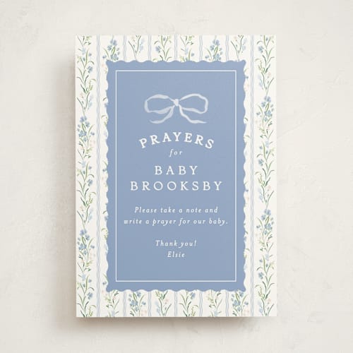 This is a cornflower baby shower decorations with standard by Erin L. Wilson called dorothy printing on doublethick in 5x7