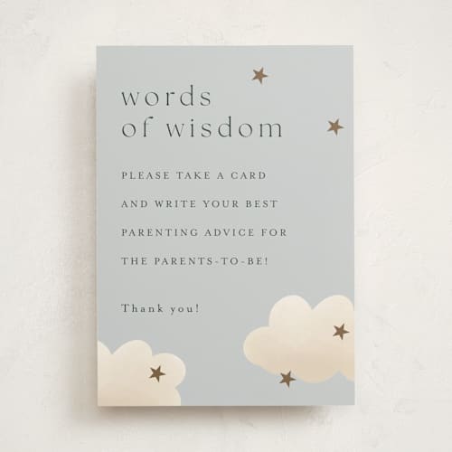 This is a sky baby shower decorations with standard by Joyce Pinheiro called twinkle twinkle printing on doublethick in 5x7