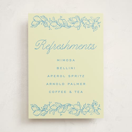 This is a lemonade baby shower decorations with standard by Pati Cascino called ciao baby printing on doublethick in 5x7