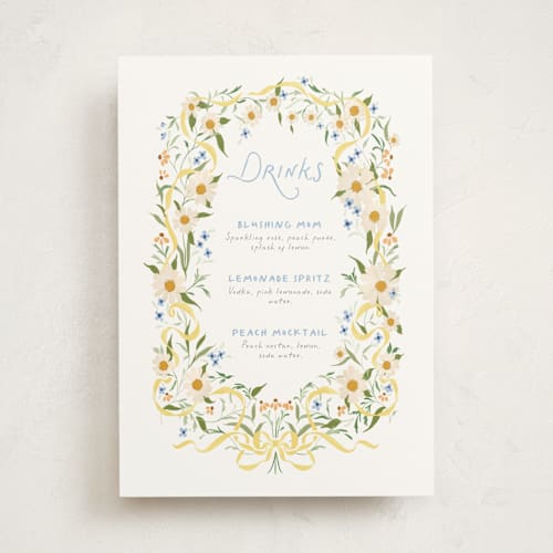 This is a sunshine baby shower decorations with standard by Erin L. Wilson called daisy chain printing on doublethick in 5x7