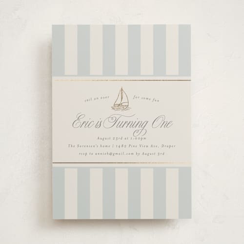 This is a fog kids birthday invitations with foil pressed by Stephanie Hawkes called on board printing on signature in standard