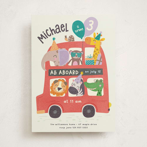 This is a rust kids birthday invitations with standard by Vera Lim called come aboard printing on signature in standard