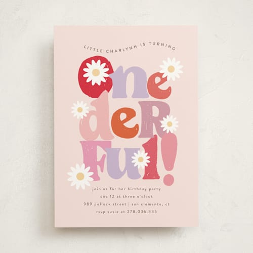 This is a petal kids birthday invitations with standard by chocomocacino called lei printing on signature in standard