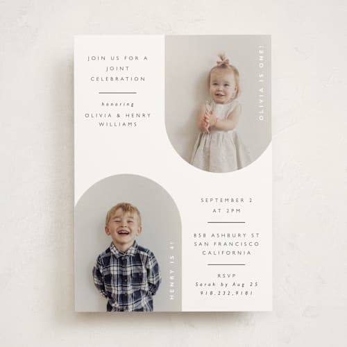 This is a ink kids birthday invitations with standard by Hudson meet Rose called joint printing on signature in standard