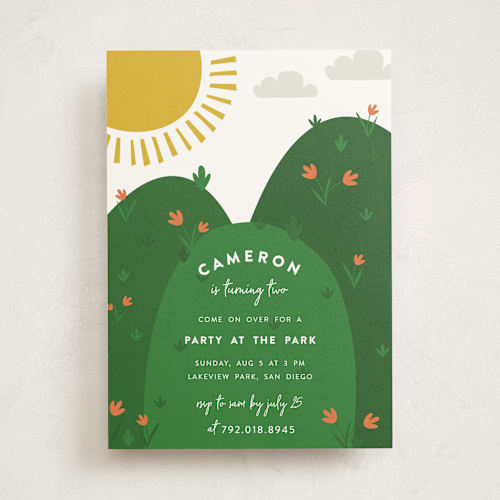 This is a avocado kids birthday invitations with standard by Iveta Angelova called outdoors printing on signature in standard