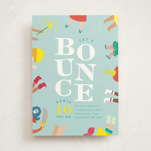 This is a sky kids birthday invitations with standard by Lori Wemple called bounce printing on signature in standard