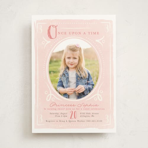 This is a rose kids birthday invitations with standard by Karidy Walker called fairytale princess printing on signature in standard