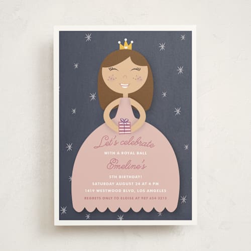 This is a cindy kids birthday invitations with standard by Giselle Zimmerman called royal ball printing on signature in standard