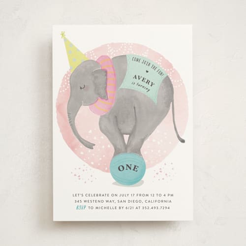 This is a dreamy kids birthday invitations with standard by Creo Study called ellie fun printing on signature in standard