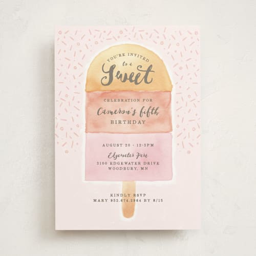 This is a fruit punch kids birthday invitations with standard by Michelle Taylor called sweet celebration printing on signature in standard