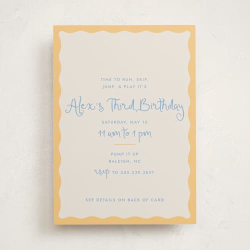This is a melon kids birthday invitations with standard by Megan Davis called augusta printing on signature in standard