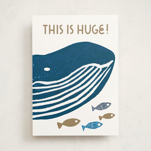 This is a deep sea tbd with standard by Teju Reval called whale done printing on signature in greeting cards