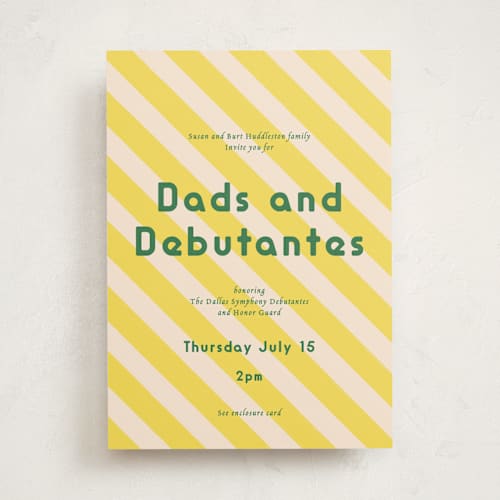 This is a limoncello debutante party invitations with standard by Ani Somi called bright stripes printing on signature in standard