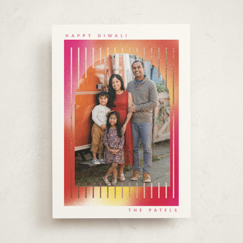 This is a azalea diwali cards with foil pressed by Baumbirdy called diwali stripes printing on signature in standard