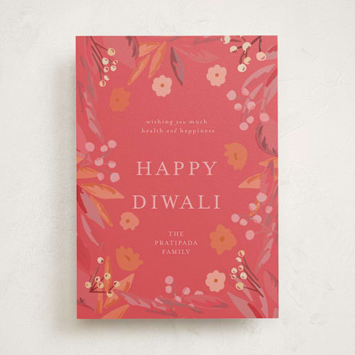 This is a melon diwali cards with standard by frances mathys called diwali happiness printing on signature in standard