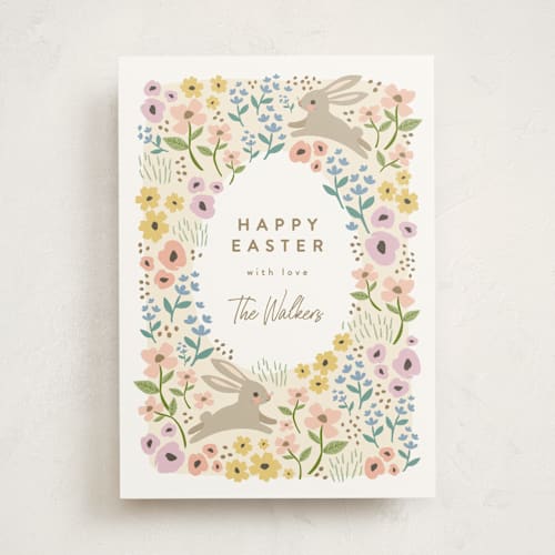 This is a butter easter photo cards with standard by Karidy Walker called spring garden printing on signature in standard