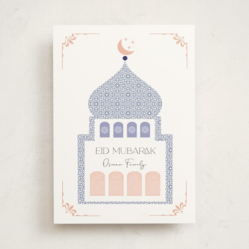 This is a sky eid cards with standard by Maja Cunningham called at the mosque printing on signature in standard