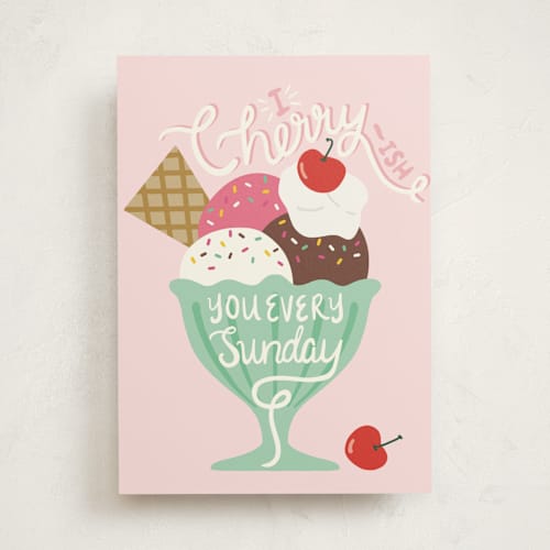 This is a bubblegum tbd with standard by clearlytangled studio called cherry-ish you printing on signature in greeting cards