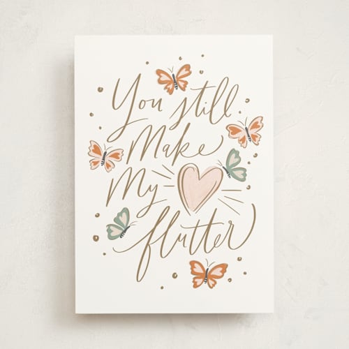 This is a ivory tbd with standard by Erin German called flutter printing on signature in greeting cards