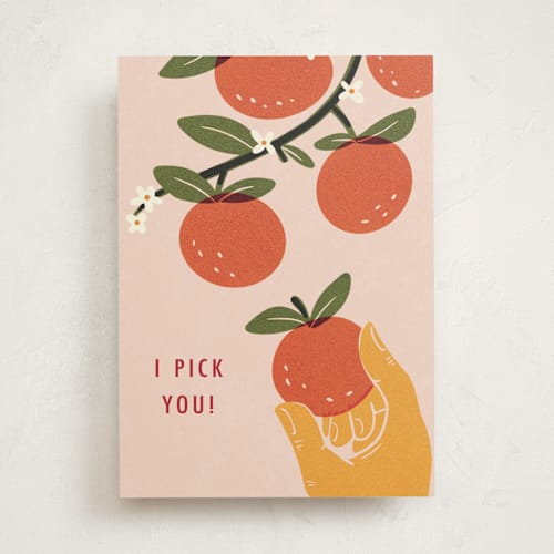 This is a clementine tbd with standard by Alexandra Franzese called i pick you printing on signature in greeting cards