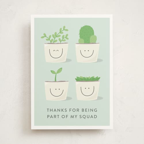 This is a mint tbd with standard by Olivia Goree called succulent squad printing on signature in greeting cards