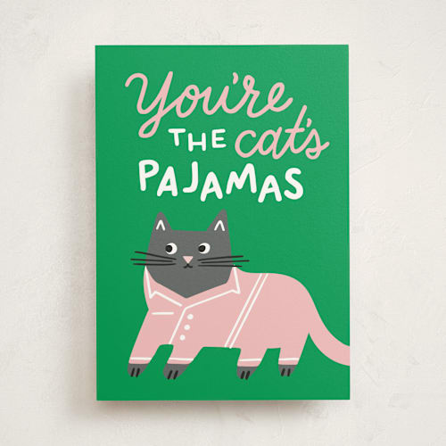 This is a garden tbd with standard by Genna Blackburn called cat's pajamas printing on signature in greeting cards