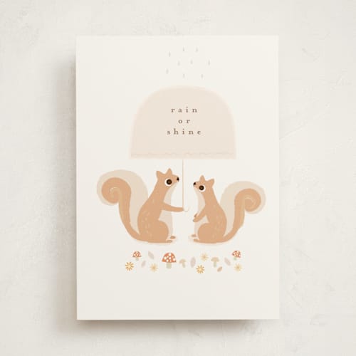 This is a ivory tbd with standard by Angela Thompson called rain or shine... printing on signature in greeting cards