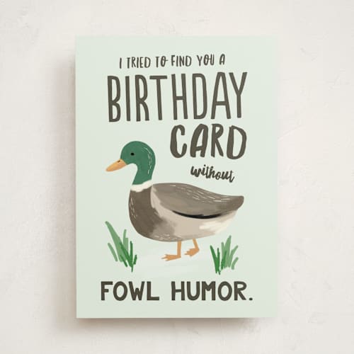 This is a mint tbd with standard by Everett Paper Goods called fowl humor printing on signature in greeting cards