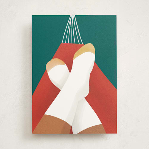 This is a forest tbd with standard by Becky Nimoy called relax in a hammock printing on signature in greeting cards